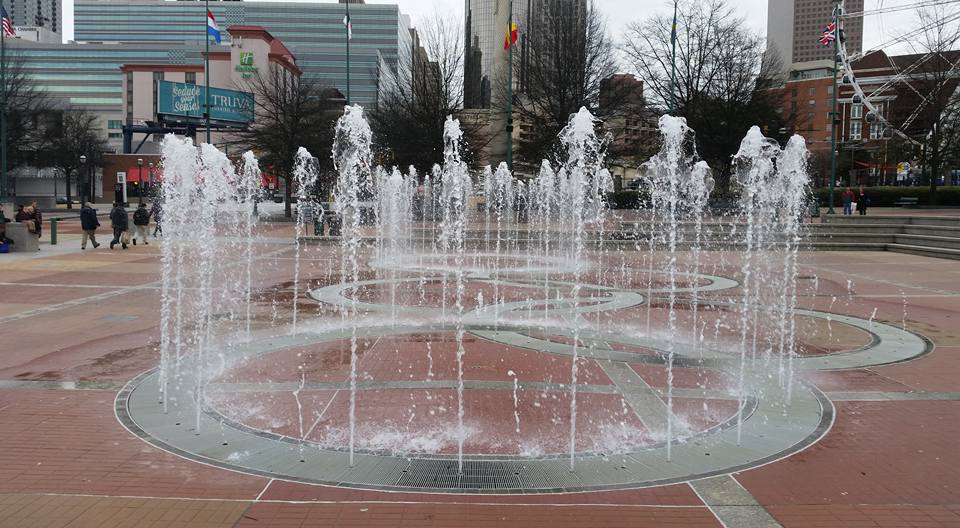 Olympic Park attraction Ring Fountain in Atlanta