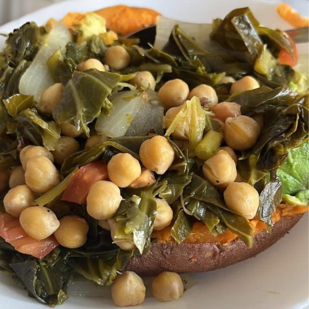 collard green stuffed sweet potatoes